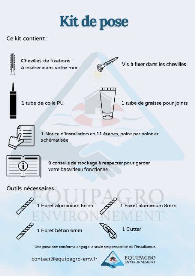 Première page de la notice d'installation du batardeau Nerolis